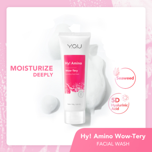 YOU Hy! Amino Wow-Tery Hydrating Facial Wash 100gr (Pink)