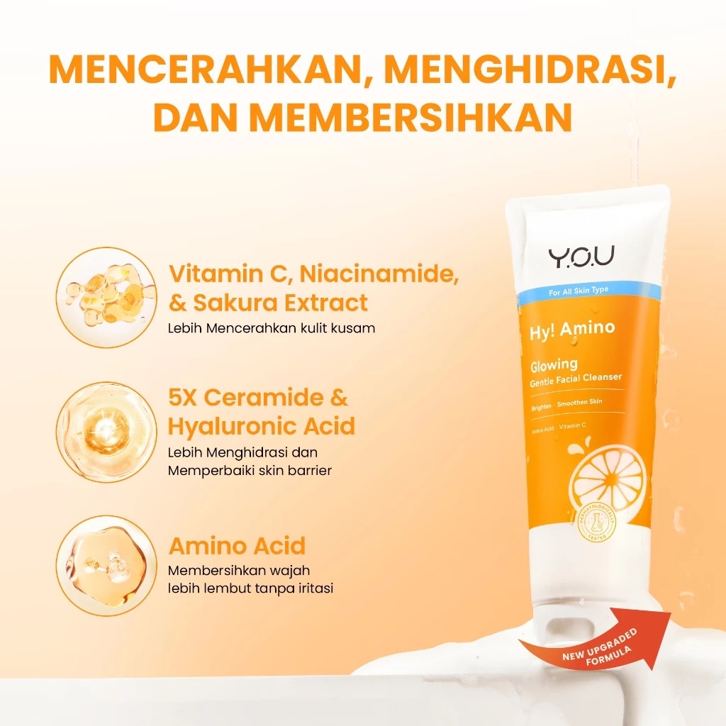 YOU Hy! Amino Glowing Gentle Cleansing Facial Wash 100gr (Orange)