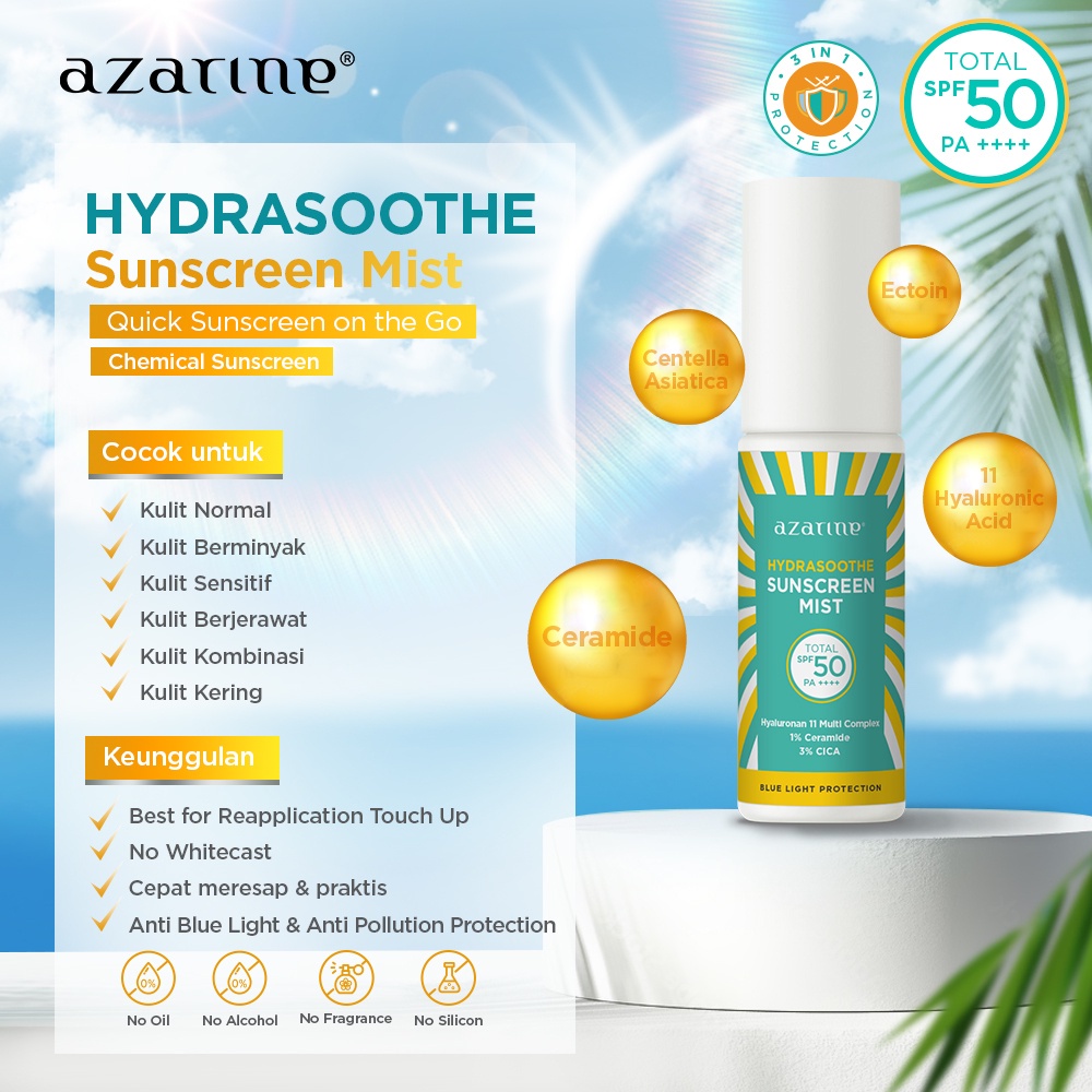 Azarine Hydrasoothe Sunscreen Mist SPF50 PA++++ 60ml Azarine Hydrasoothe Sunscreen Mist SPF50 PA++++ 60ml