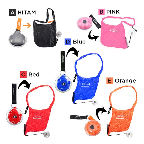 Tas Belanja Roll - Roll Up Bag - Shopping Bag Gulung Mini Praktis