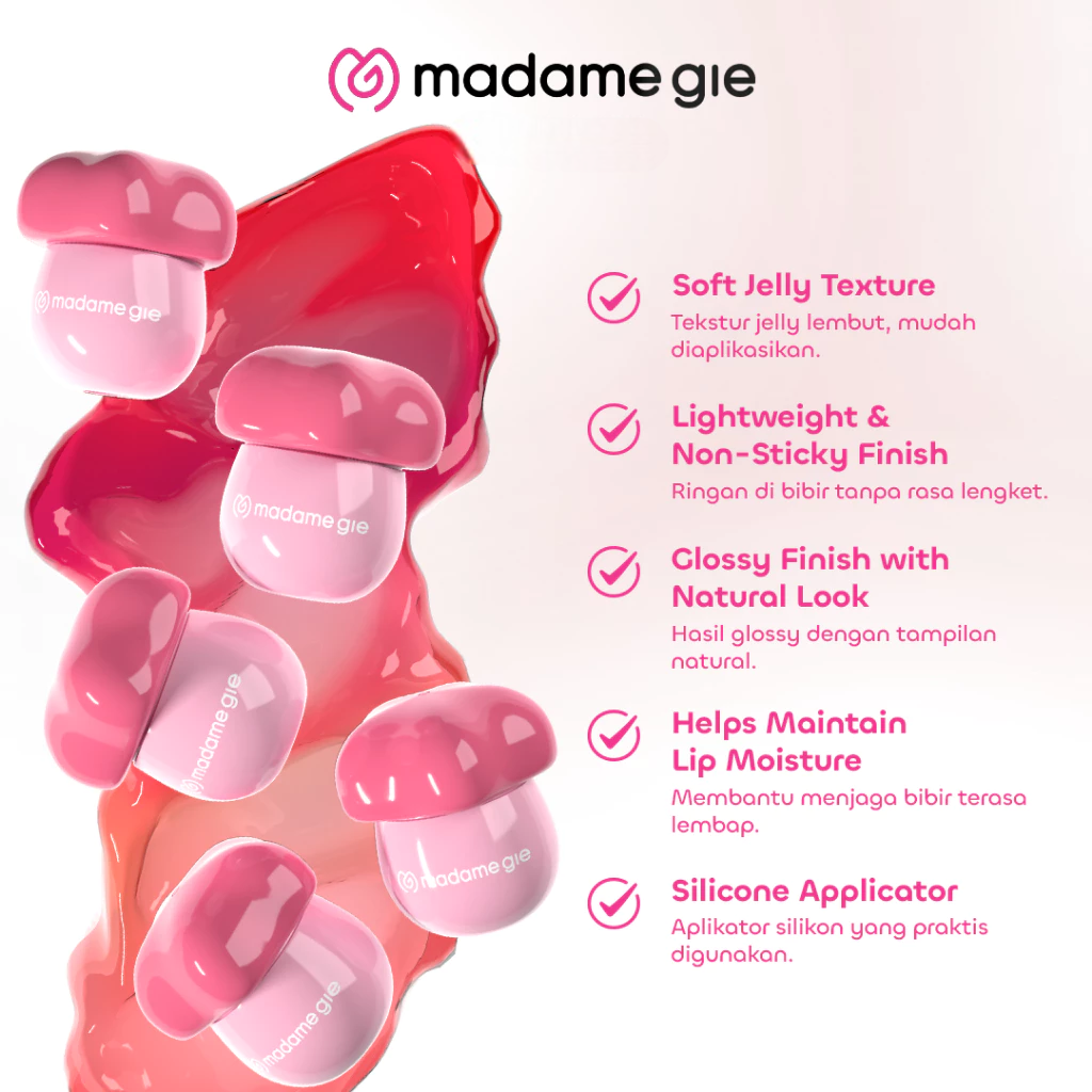 Madame Gie Blooming Jelly Lip Pot 5gr - 02 Plum Red