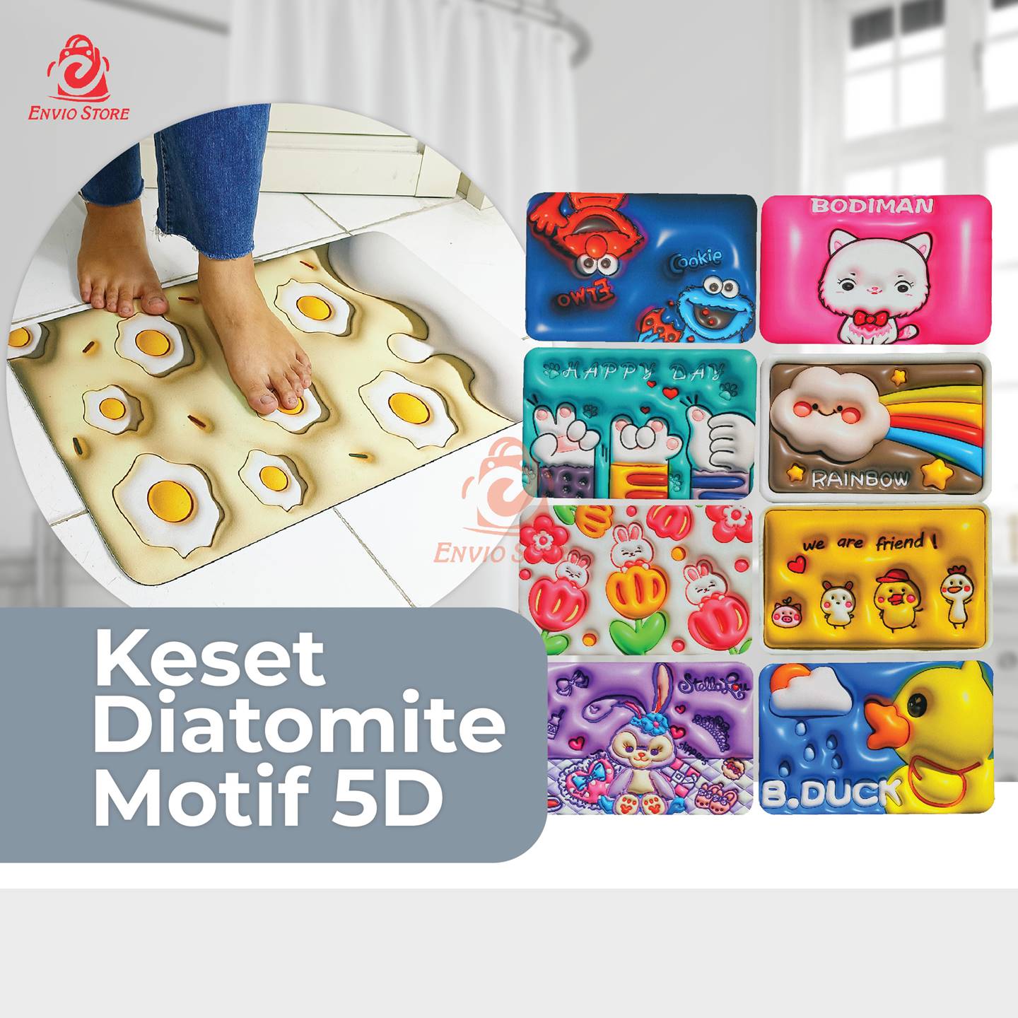 Keset Diatomite Motif 5D (Keset Anti Slip)