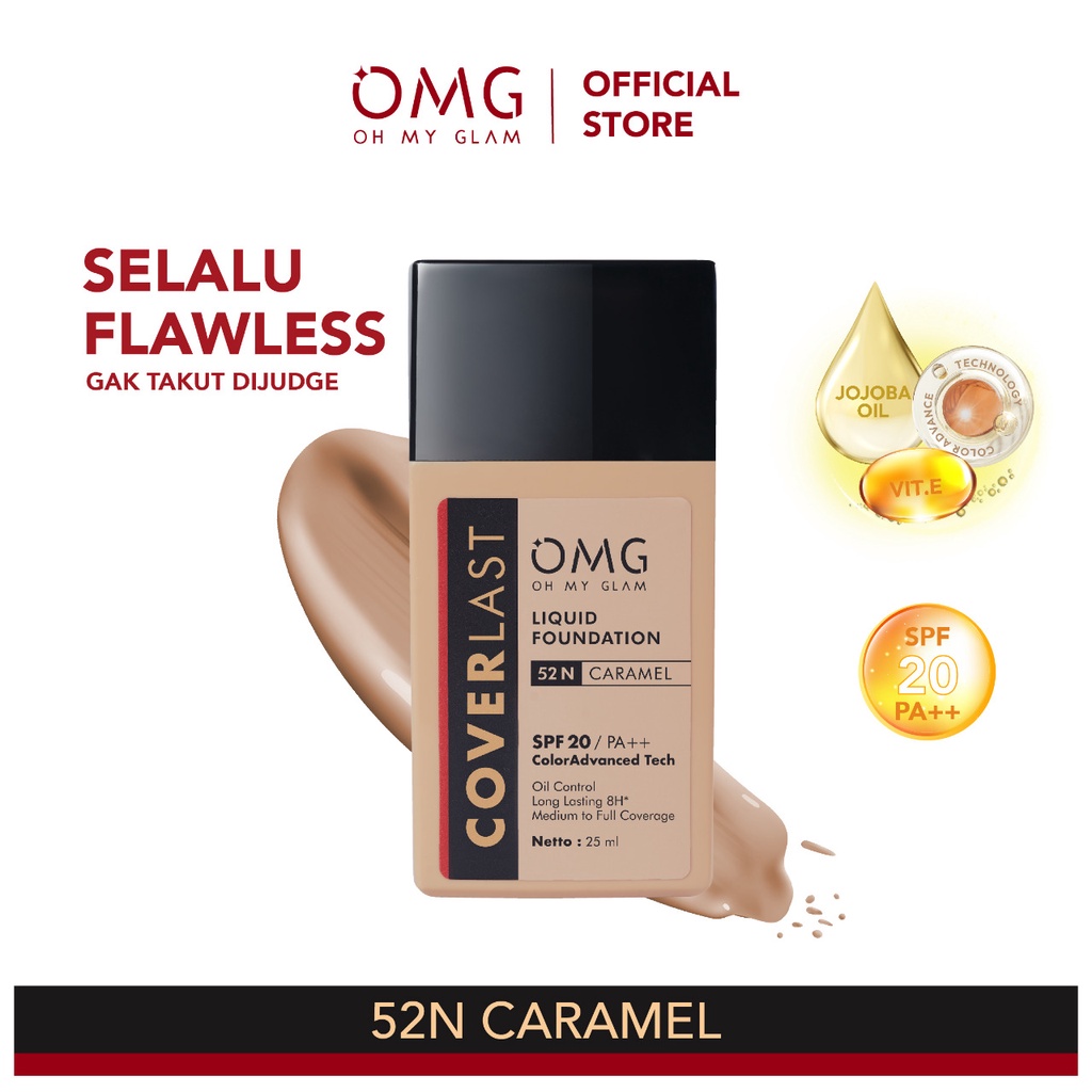 OMG Coverlast Liquid Foundation 52N Caramel