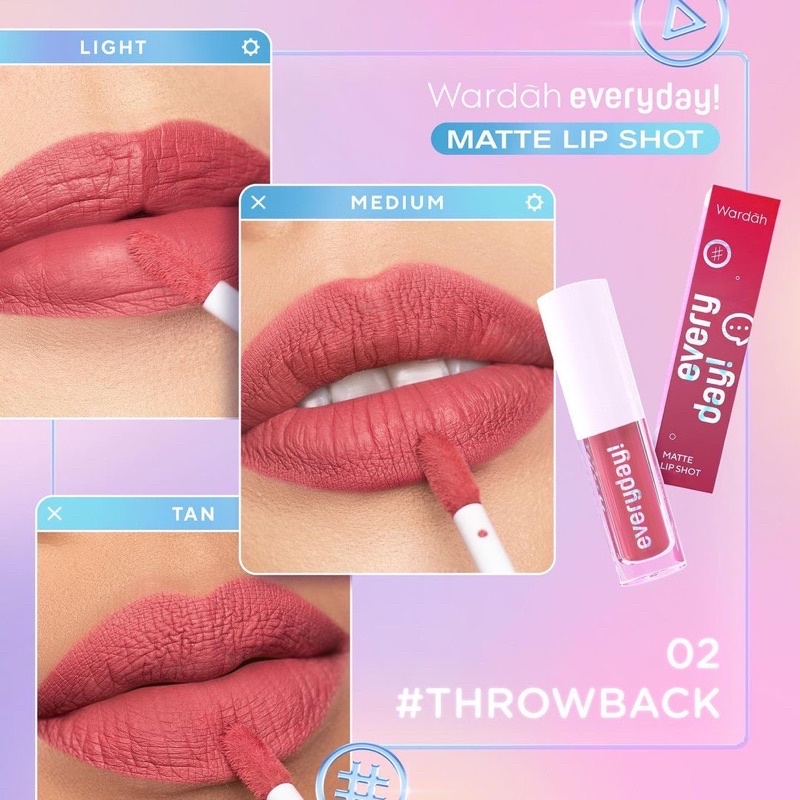 Wardah Everyday Matte Lip Shot - 02 Throwback Wardah Everyday Matte Lip Shot - 02 Throwback