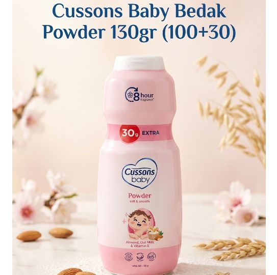 Cussons Baby Bedak Powder 130gr (100+30) - Pink Soft & Smooth