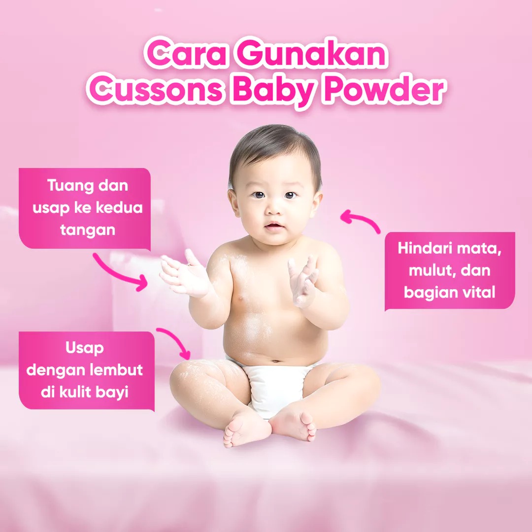 Cussons Baby Bedak Powder 450gr (350+100) - Pink Soft & Smooth