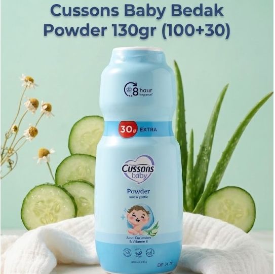 Cussons Baby Bedak Powder 130gr (100+30) - Biru Mild & Gentle