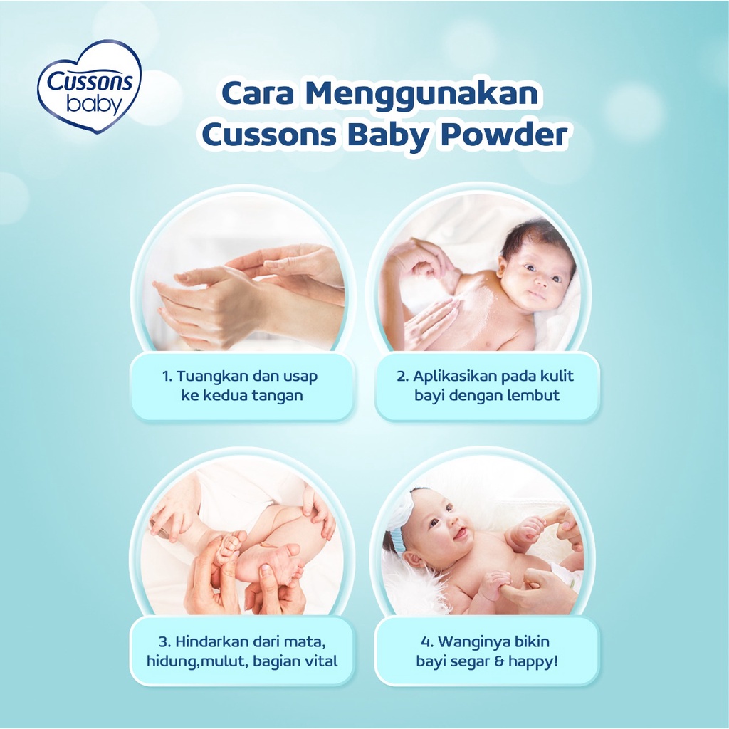 Cussons Baby Bedak Powder 130gr (100+30) - Biru Mild & Gentle