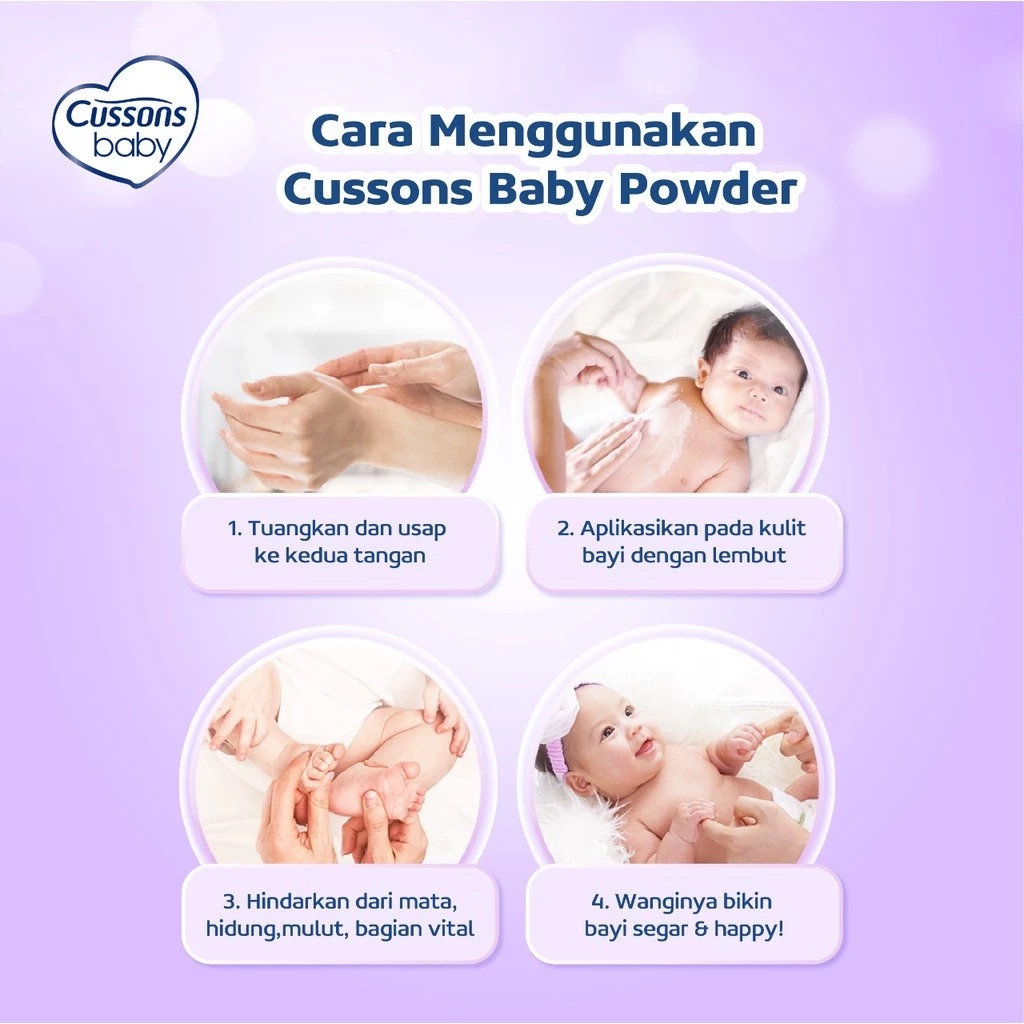 Cussons Baby Bedak Powder 130gr (100+30) - Ungu Fresh & Nourish