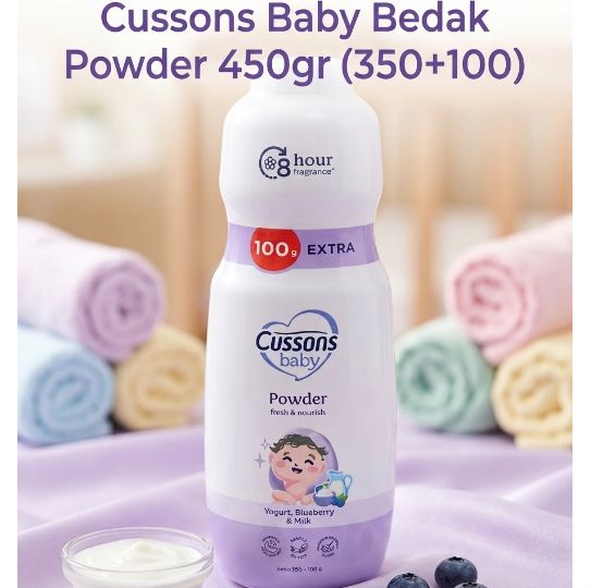 Cussons Baby Bedak Powder 450gr (350+100) - Ungu Fresh & Nourish
