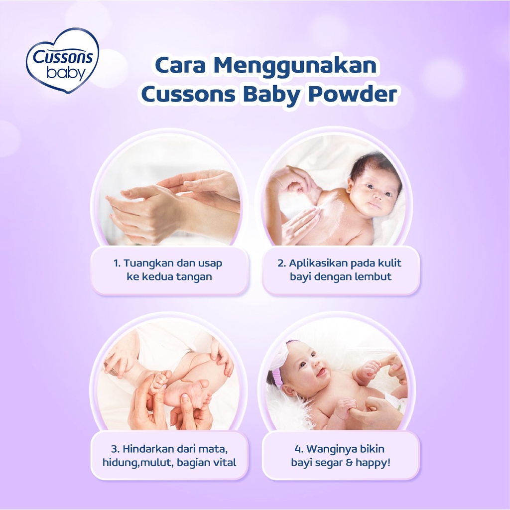 Cussons Baby Bedak Powder 450gr (350+100) - Ungu Fresh & Nourish