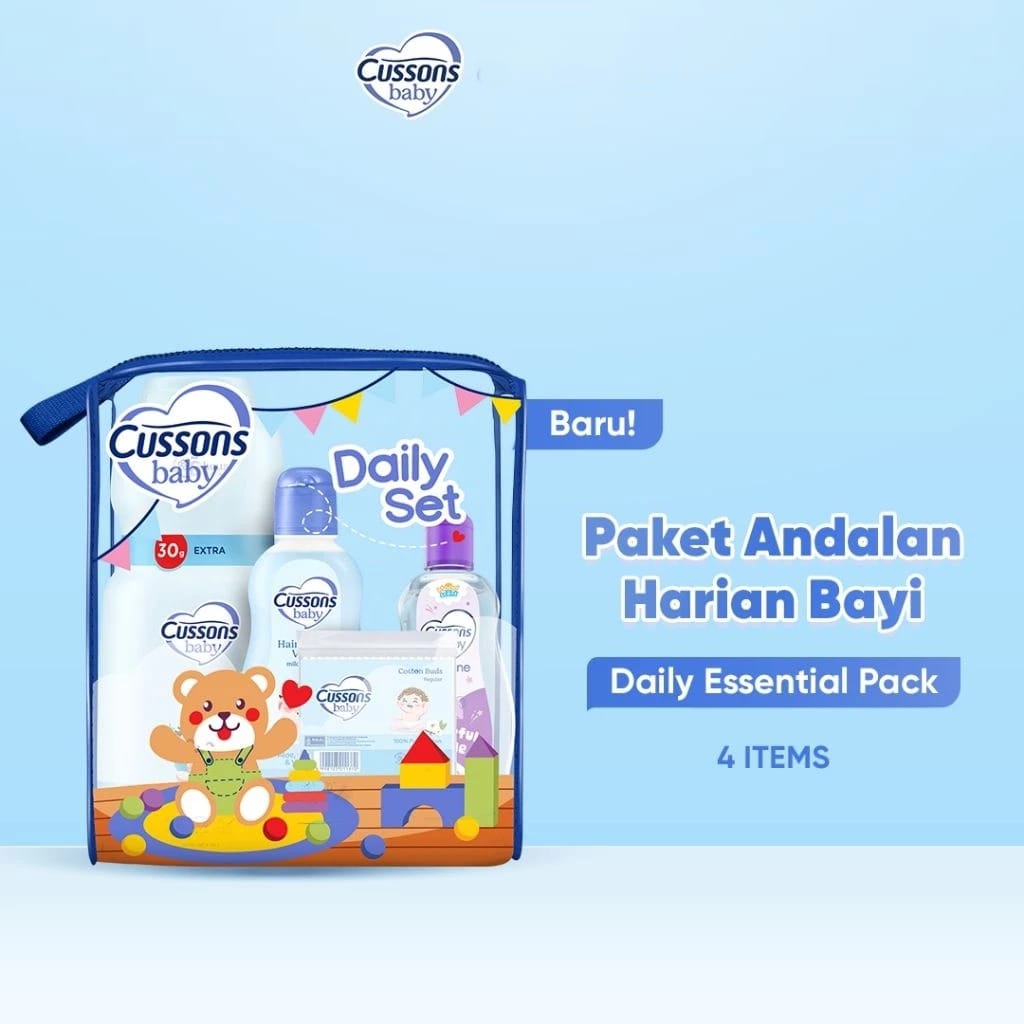 Cussons Baby Daily Essential Pack 4in1 (Pink/Biru/Ungu) Cussons Baby Daily Essential Pack 4in1 (Pink/Biru/Ungu)