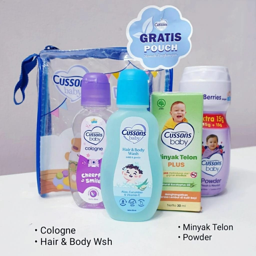 Cussons Baby Daily Essential Pack 4in1 (Pink/Biru/Ungu)