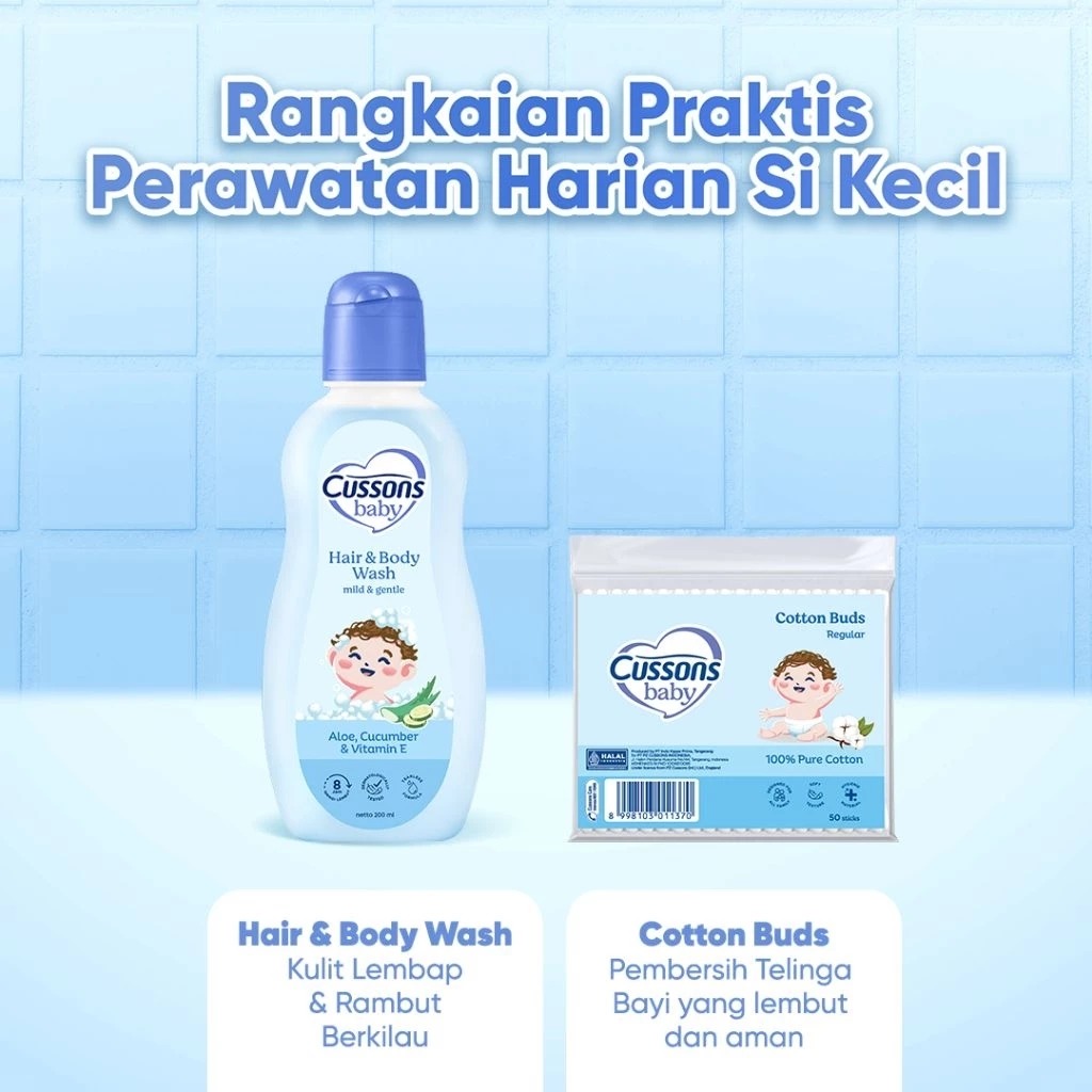 Cussons Baby Daily Essential Pack 4in1 (Pink/Biru/Ungu)