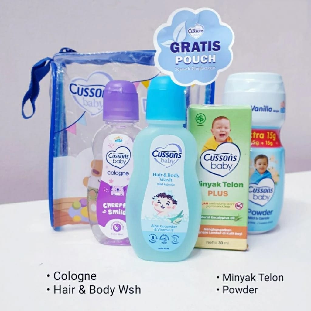 Cussons Baby Daily Essential Pack 4in1 (Pink/Biru/Ungu)