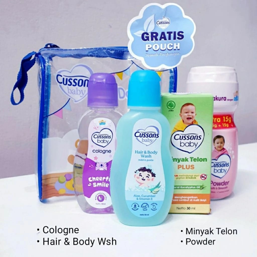 Cussons Baby Daily Essential Pack 4in1 (Pink/Biru/Ungu)