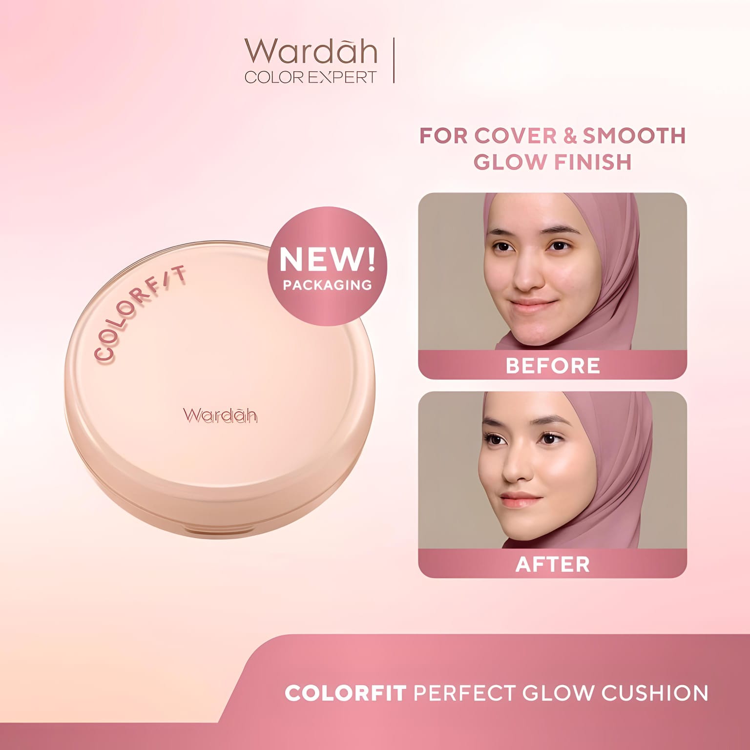 Wardah Colorfit Perfect Glow Cushion 15gr - 11C Pink Fair