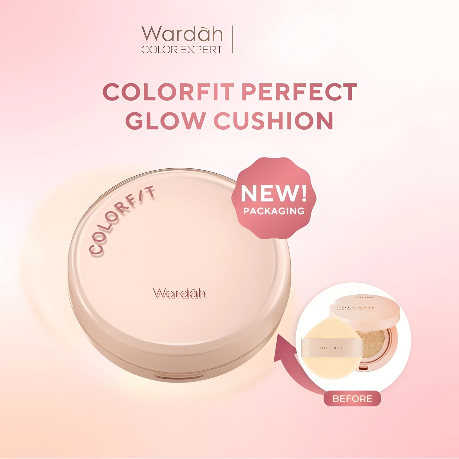 Wardah Colorfit Perfect Glow Cushion 15gr - 23W Warm Ivory