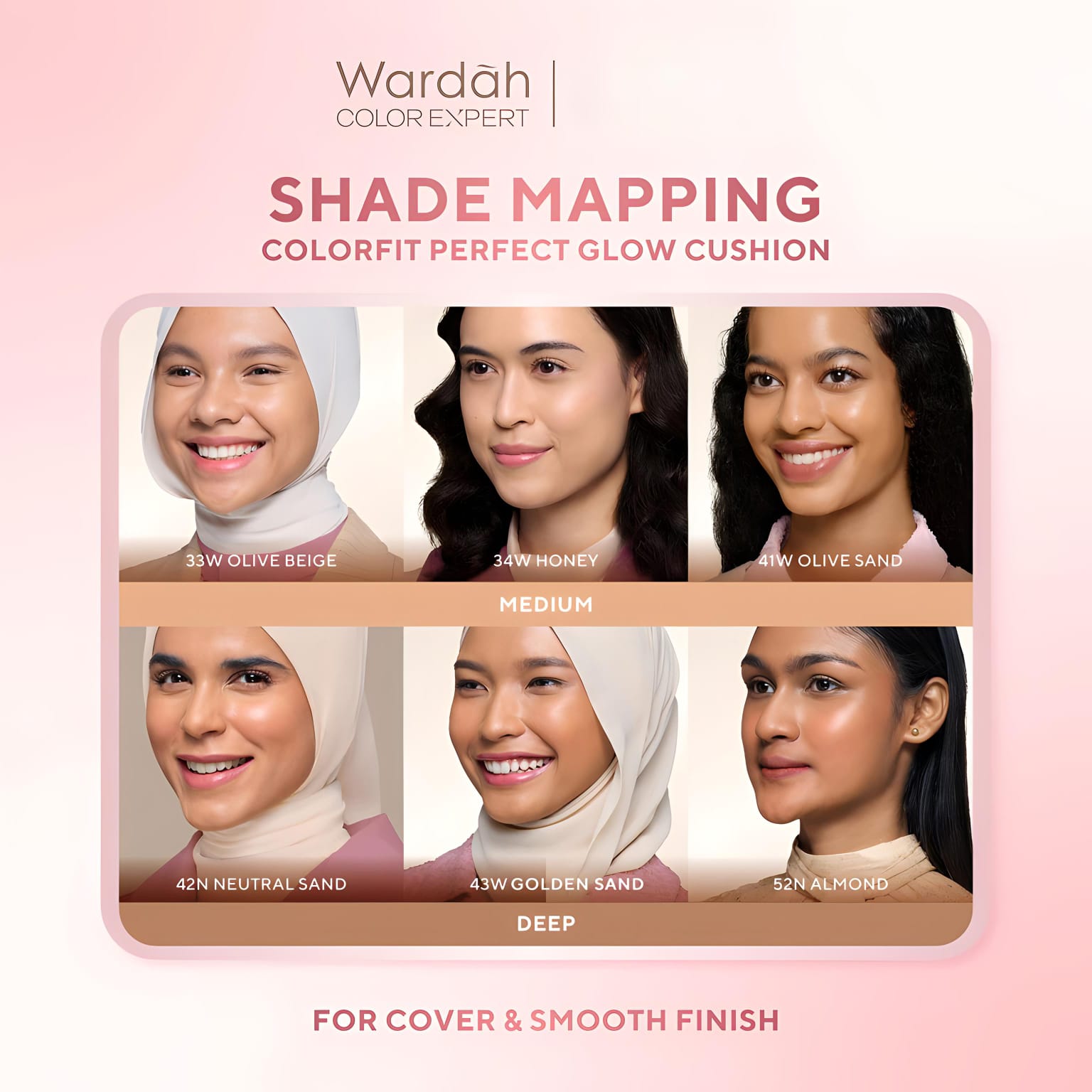 Wardah Colorfit Perfect Glow Cushion 15gr - 52N Almond