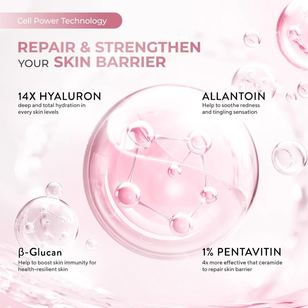 Wardah Hydra Rose 14X Hyaluron Pentavitin Deep Barrier Serum 30ml