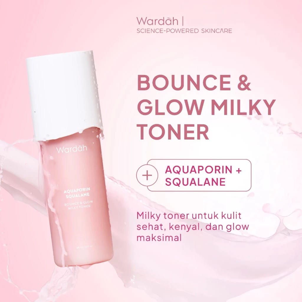Wardah Aquaporin Squalane Bounce & Glow Milky Toner 95ml
