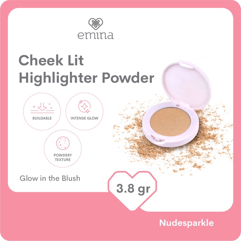 Emina Cheek Lit Highlighter Powder Nudesparkle 3,8gr Emina Cheek Lit Highlighter Powder Nudesparkle 3,8gr