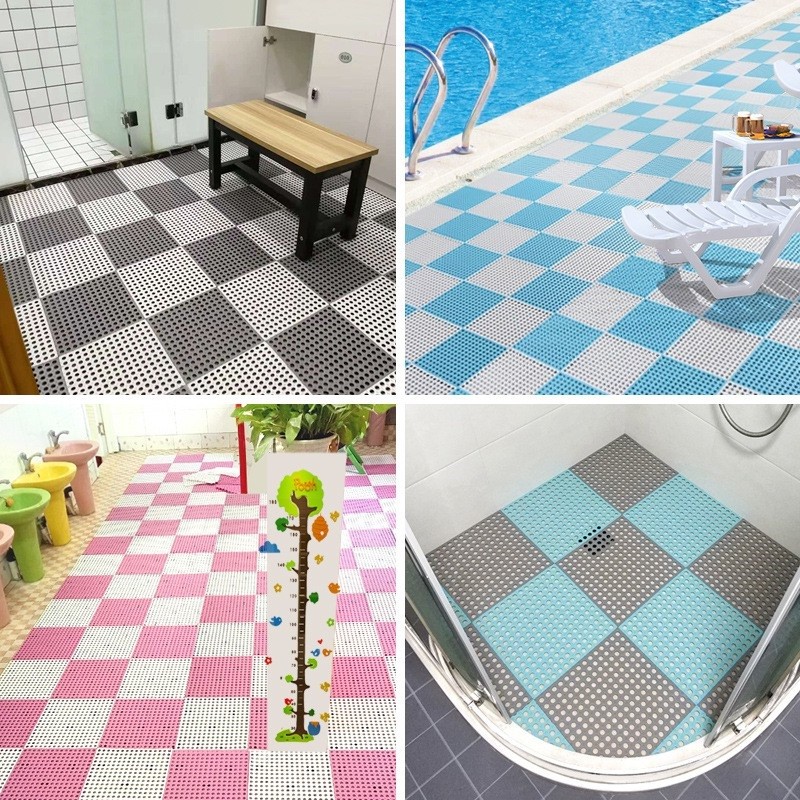 (Isi 4) Karpet Kamar Mandi Anti Slip 24x24cm (Keset Anti Licin)