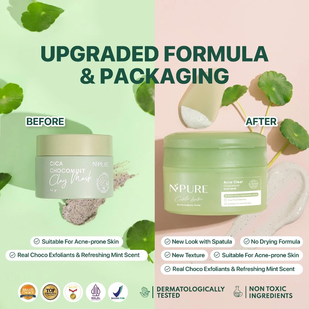Npure Centella Asiatica Acne Clear Chocomint Clay Mask 50gr