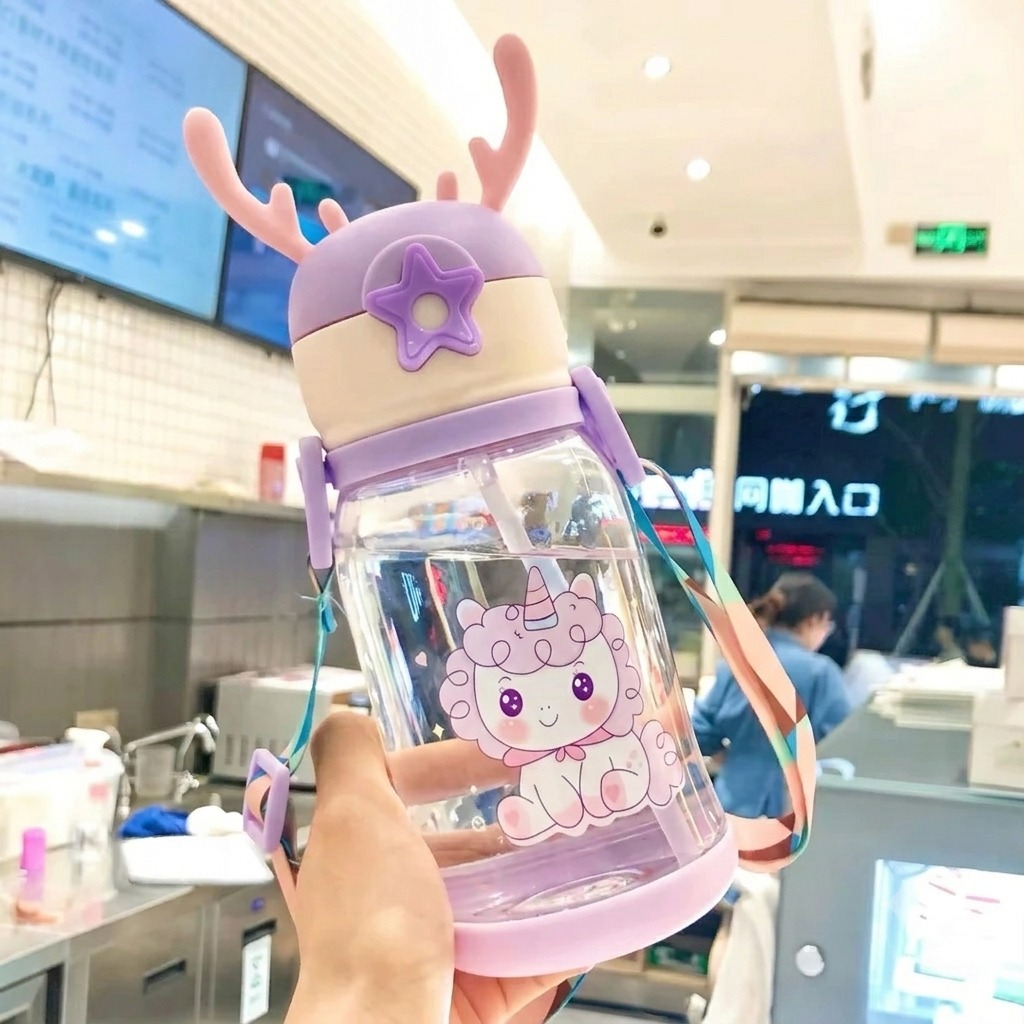 Botol Minum Tanduk Rusa + Tali 600ml - UNGU