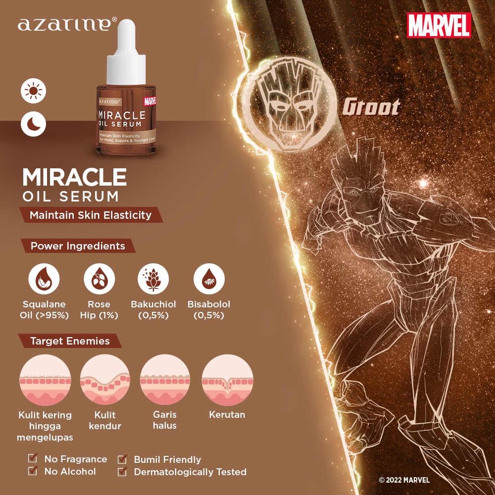 Azarine x Marvel Multi Purpose Miracle Face Oil Serum 20ml *