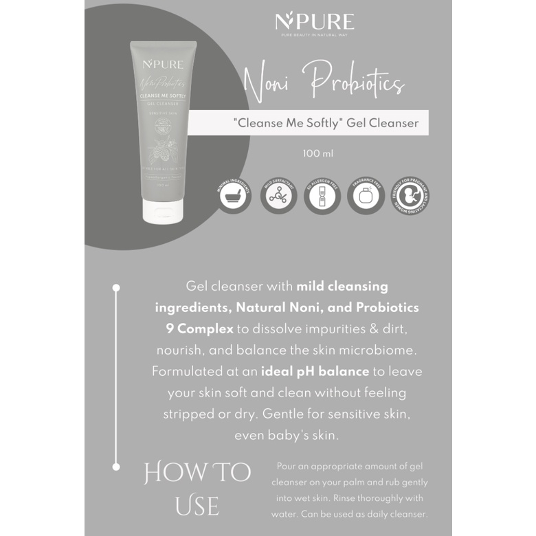 Npure Noni Probiotics Cleanse Me Softly Hypoallergenic Gel Cleanser 100ml
