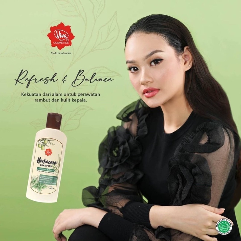 Viva Herbacare Shampoo 180ml - Refresh & Balance (Hijau) Viva Herbacare Shampoo 180ml - Refresh & Balance (Hijau)