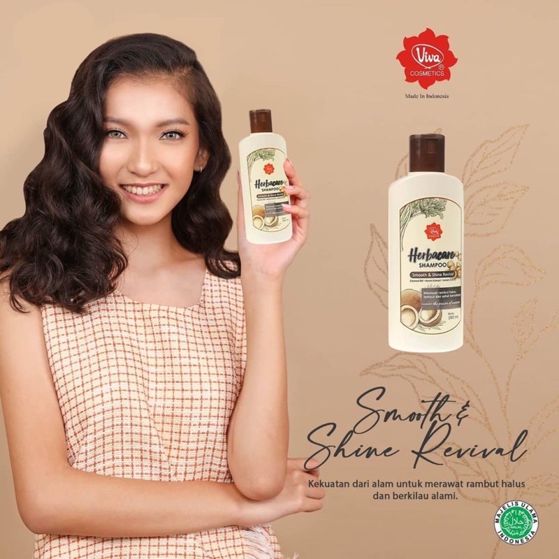 Viva Herbacare Shampoo 180ml - Smooth & Shine Revival (Coklat)