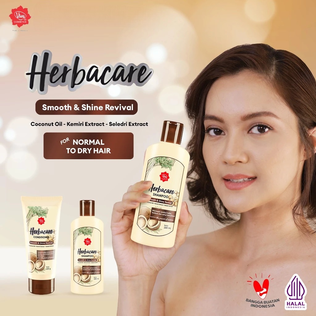 Viva Herbacare Shampoo 180ml - Smooth & Shine Revival (Coklat)