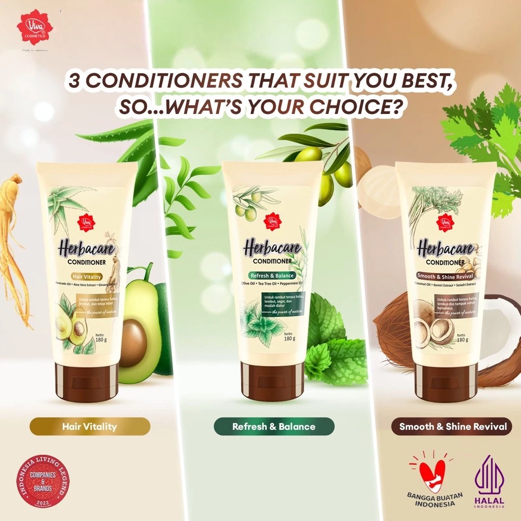 Viva Herbacare Conditioner 180gr - Hair Vitality (Kuning)