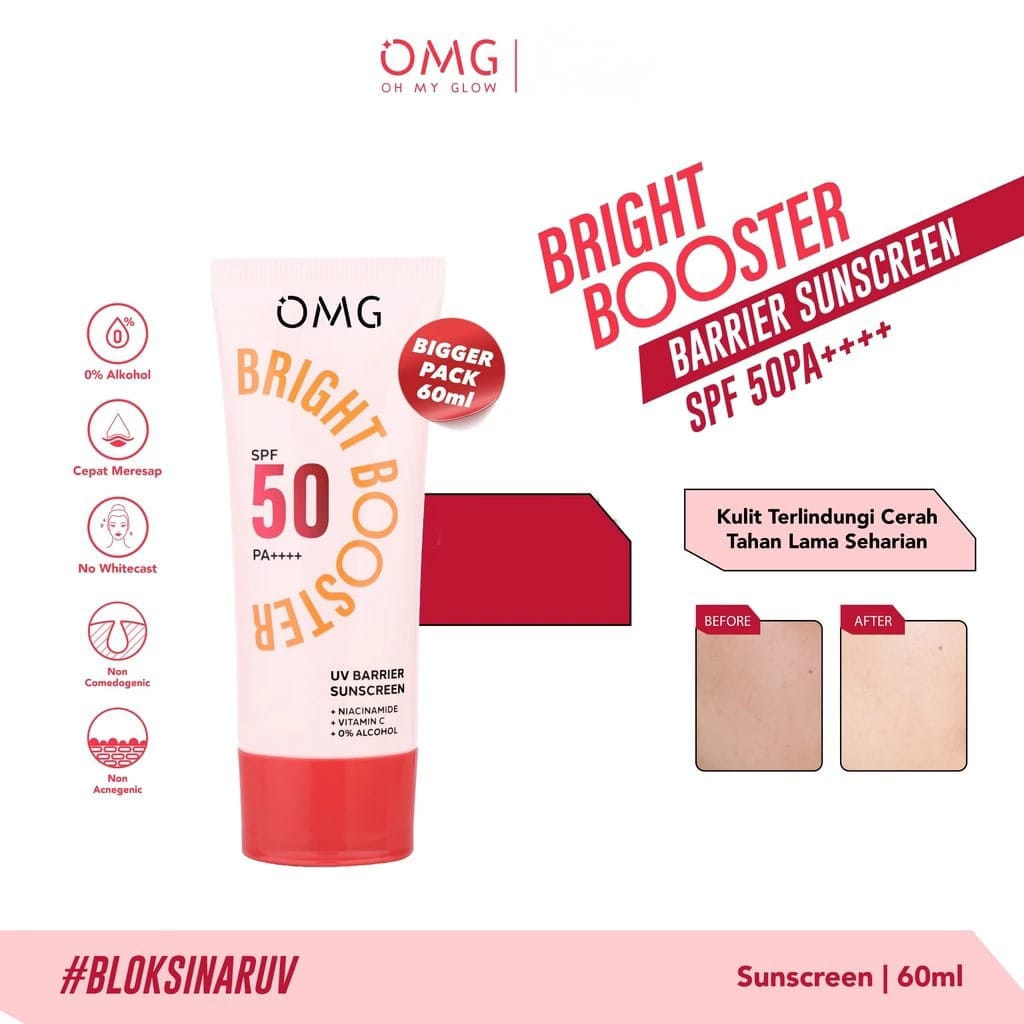 Oh My Glow Bright Booster Barrier Sunscreen SPF50 PA++++ 60ml (OMG)
