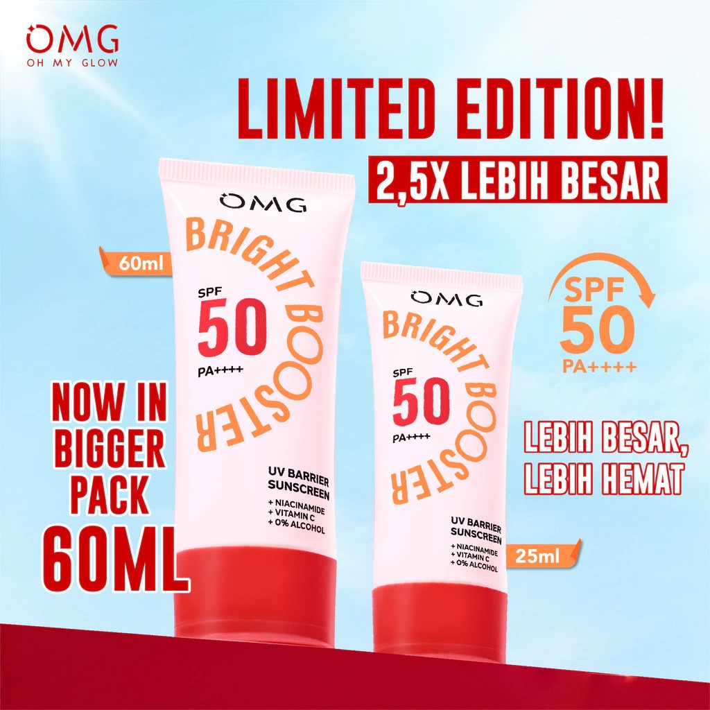 Oh My Glow Bright Booster Barrier Sunscreen SPF50 PA++++ 60ml (OMG)