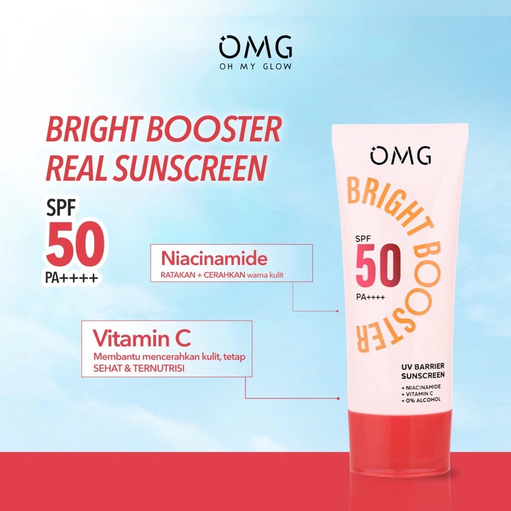 Oh My Glow Bright Booster Barrier Sunscreen SPF50 PA++++ 60ml (OMG)