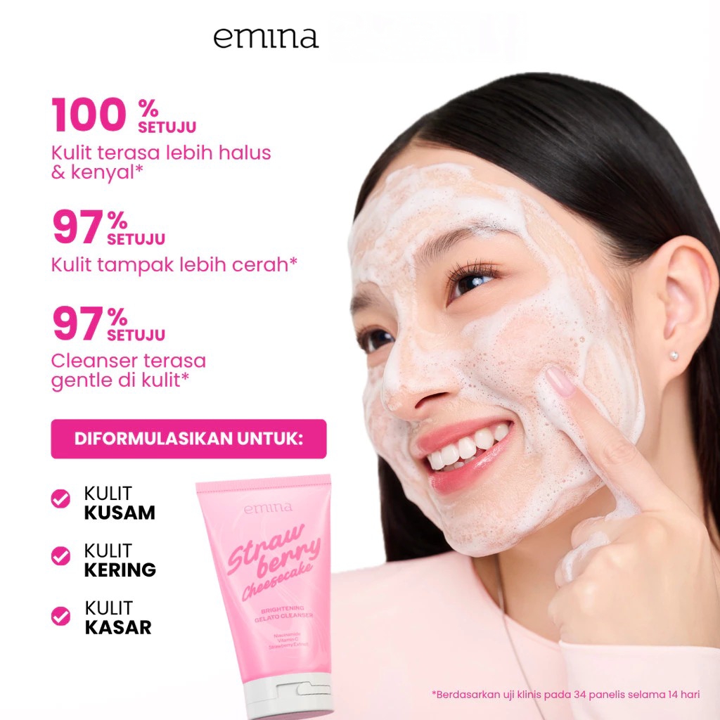 Emina Gelato Cleanser Series 100ml - Strawberry Cheesecake (Brightening)