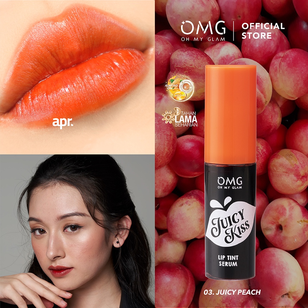 Oh My Glam Juicy Kiss Lip Tint Serum - 03 Juicy Peach (OMG)