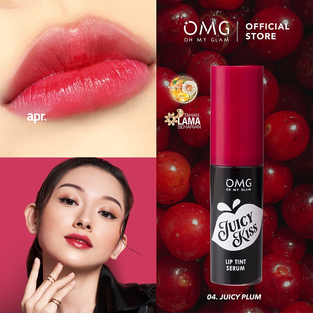 Oh My Glam Juicy Kiss Lip Tint Serum - 04 Juicy Plum (OMG)