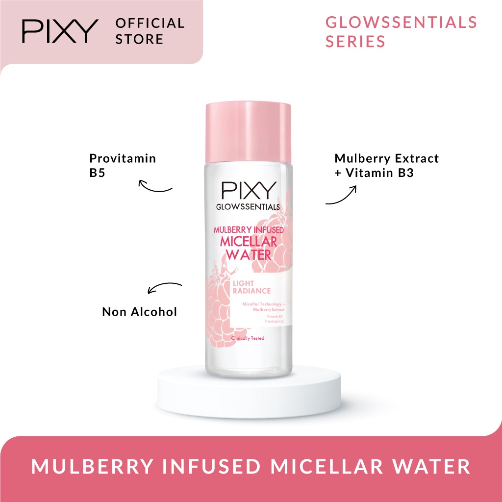Pixy Glowssentials Mulberry Infused Micellar Water 145ml (Pink - Light Radiant)