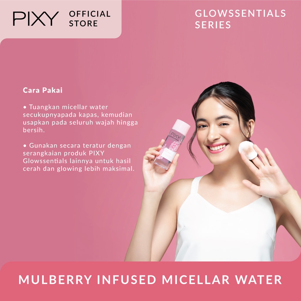 Pixy Glowssentials Mulberry Infused Micellar Water 145ml (Pink - Light Radiant)