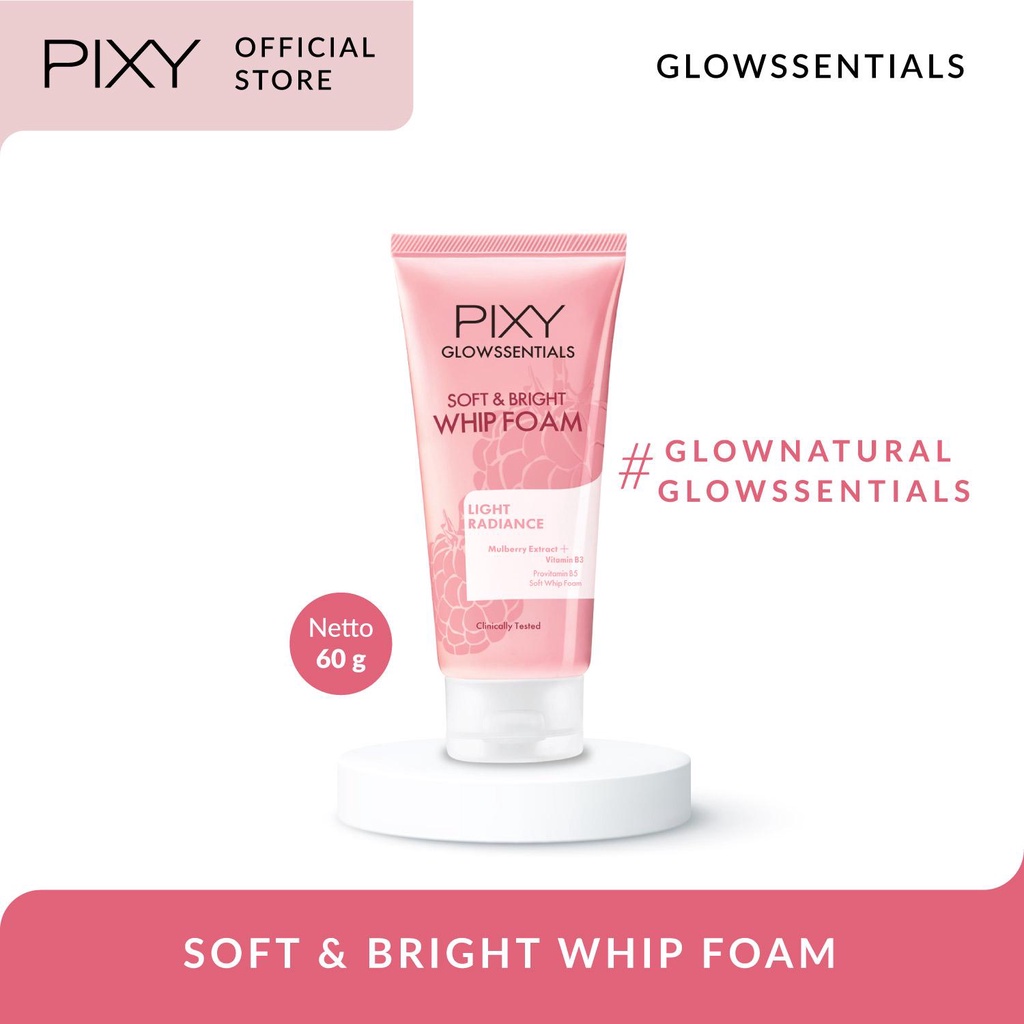 Pixy Glowssentials Soft & Bright Whip Foam 60gr (Pink - Light Radiant)