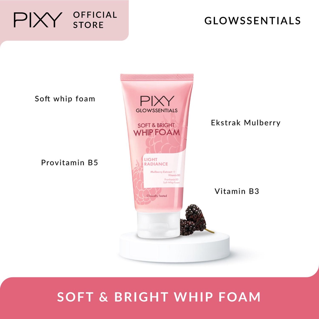 Pixy Glowssentials Soft & Bright Whip Foam 60gr (Pink - Light Radiant)