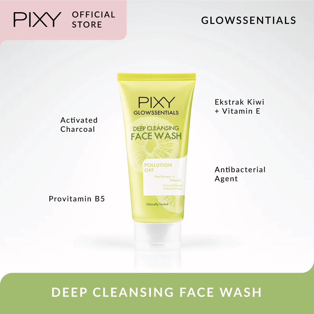 Pixy Glowssentials Deep Cleansing Face Wash 60gr (Hijau - Pollution Off)