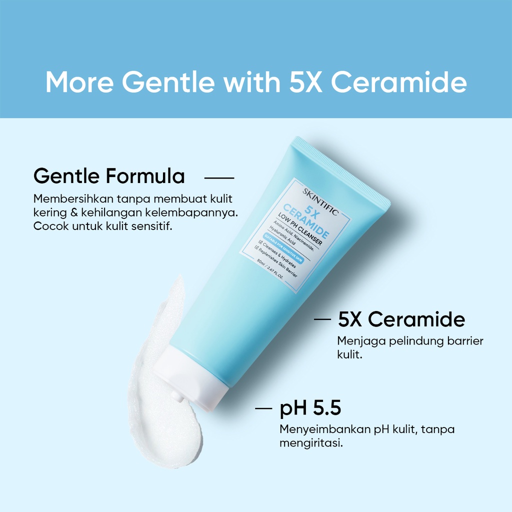 Skintific 5x Ceramide Low Ph Facial Cleanser Travel Size 15ml