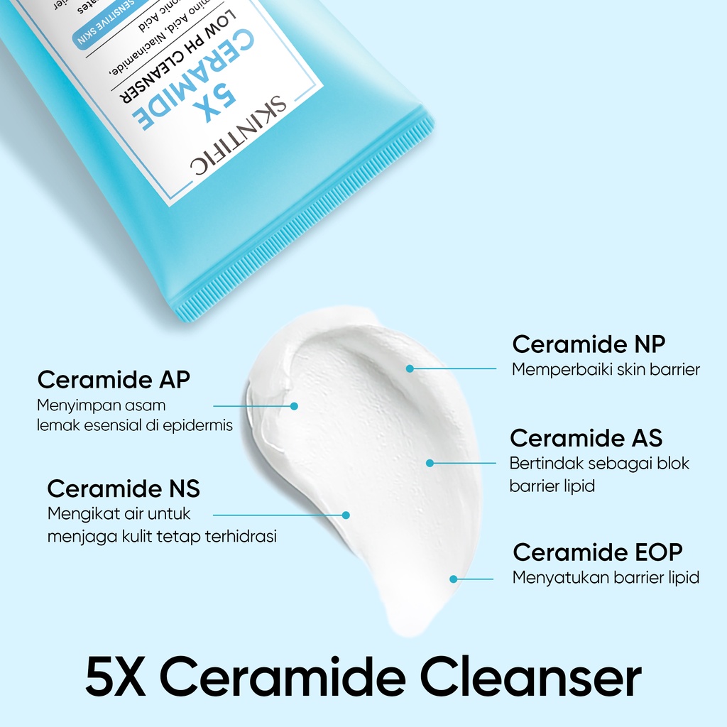 Skintific 5x Ceramide Low Ph Facial Cleanser Travel Size 15ml