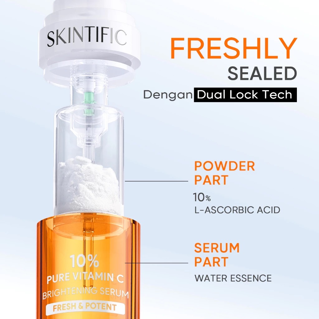 Skintific 10% Pure Vitamin C Brightening Serum 10ml (1+1 Fresh & Potent)
