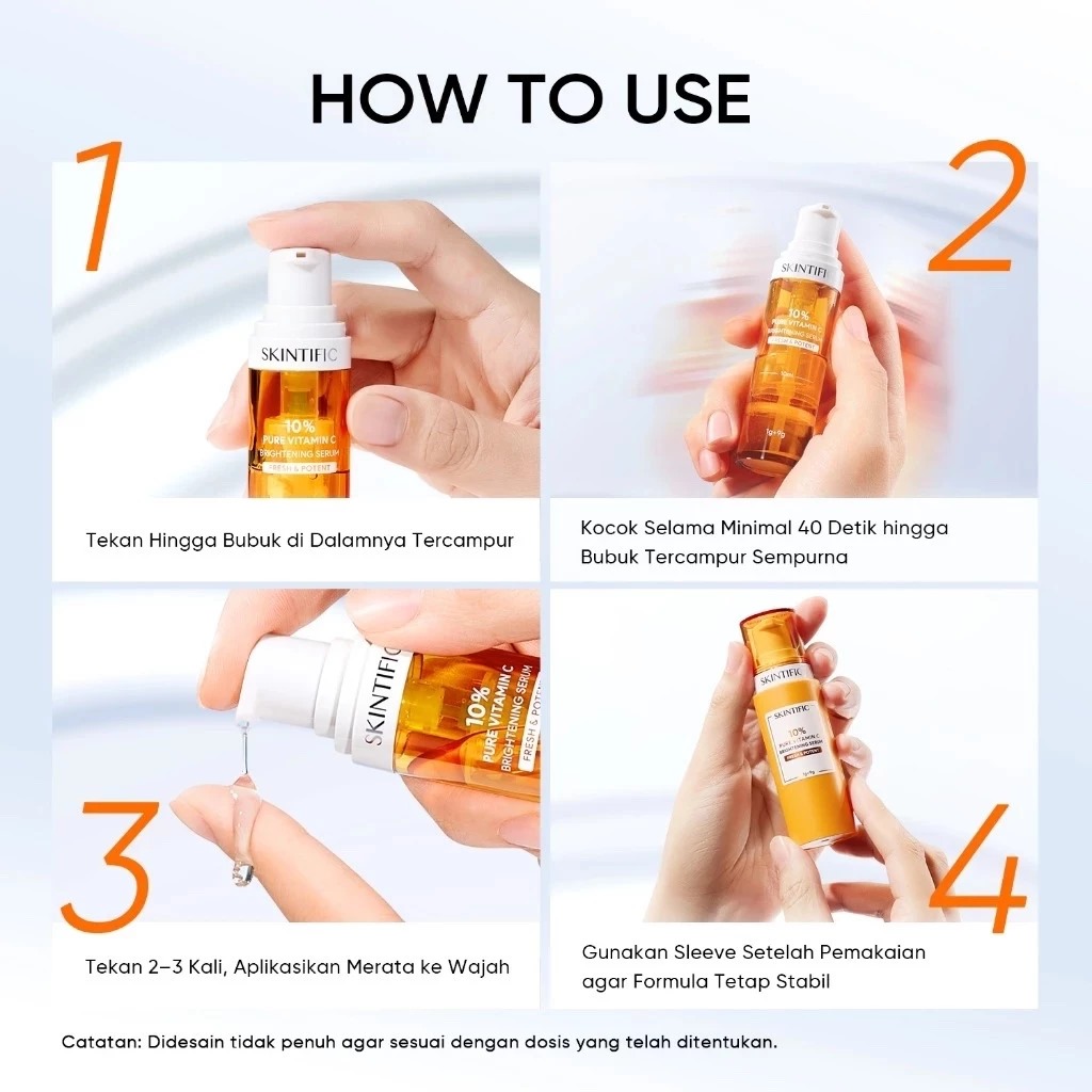 Skintific 10% Pure Vitamin C Brightening Serum 10ml (1+1 Fresh & Potent)